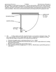 Rotational Dynamics Worksheet Rotational Dynamics Worksheet