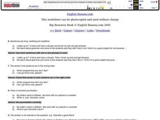 Run-on Sentences Worksheet Run-on Sentences Worksheet