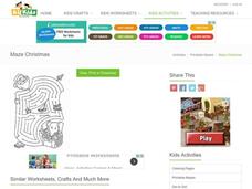 Santa Claus Maze Worksheet Santa Claus Maze Worksheet