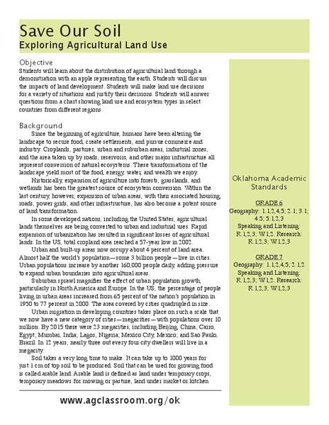 Save Our Soil Lesson Plan Save Our Soil Lesson Plan