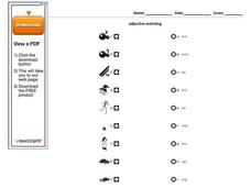 Adjective Matching Worksheet Adjective Matching Worksheet