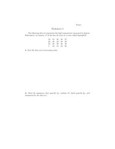 Scatterplots Worksheet Scatterplots Worksheet