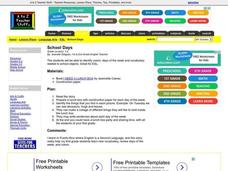 School Days Lesson Plan School Days Lesson Plan