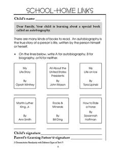 School-Home Links Worksheet School-Home Links Worksheet