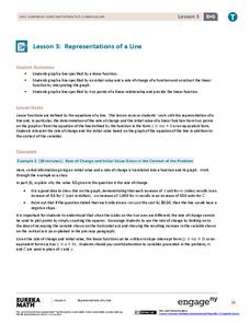 Representations of a Line Lesson Plan Representations of a Line Lesson Plan