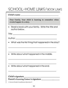 School-Home Links/Book Links Worksheet School-Home Links/Book Links Worksheet