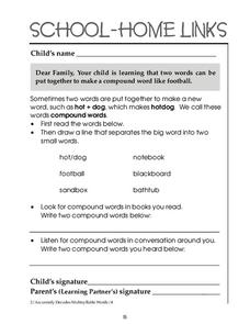 School-Home Links: Compound Words Worksheet School-Home Links: Compound Words Worksheet