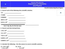 Scientific Notation Worksheet Scientific Notation Worksheet