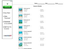 Seasons And Weather Worksheet Seasons And Weather Worksheet