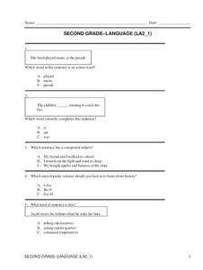 Second Grade Language Worksheet Second Grade Language Worksheet
