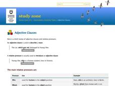 Adjective Clauses Interactive Adjective Clauses Interactive
