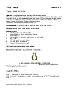 Self Esteem Lesson Plan Self Esteem Lesson Plan