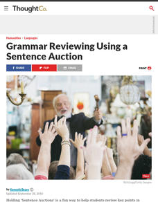 Sentence Auction Lesson Plan Sentence Auction Lesson Plan