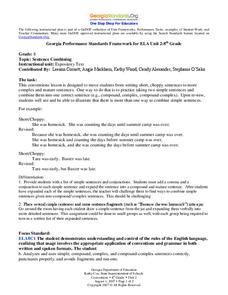 Sentence Combining Lesson Plan Sentence Combining Lesson Plan