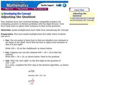 Adjusting the Quotient Lesson Plan Adjusting the Quotient Lesson Plan