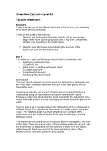 Shaky New Zealand Unit Plan Shaky New Zealand Unit Plan