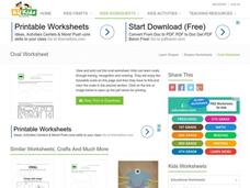 Shapes Worksheet: Learning Ovals Worksheet Shapes Worksheet: Learning Ovals Worksheet