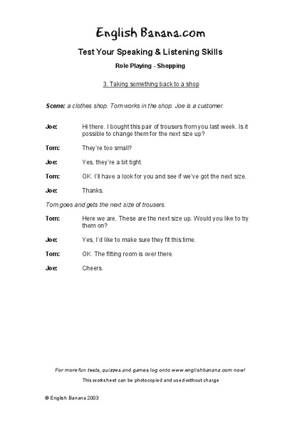 Shopping Worksheet Shopping Worksheet