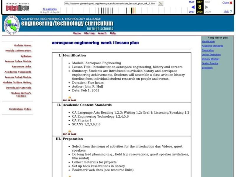 Aerospace Engineering Lesson Plan Aerospace Engineering Lesson Plan