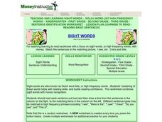 Sight Words Lesson Plan Sight Words Lesson Plan