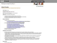 African Proverbs Lesson Plan African Proverbs Lesson Plan