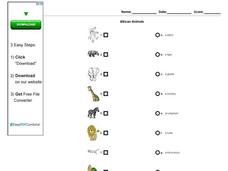African Animals Worksheet African Animals Worksheet