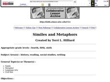 Similes and Metaphors Lesson Plan Similes and Metaphors Lesson Plan