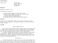 Simple Machines Lesson Plan Simple Machines Lesson Plan
