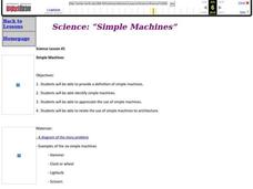 Simple Machines Lesson Plan Simple Machines Lesson Plan
