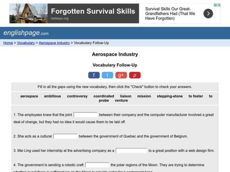 Aerospace Industry: Vocabulary Skills Interactive Aerospace Industry: Vocabulary Skills Interactive
