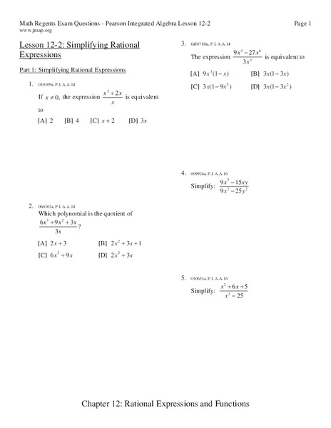 Simplifying Rational Expressions Worksheet Simplifying Rational Expressions Worksheet
