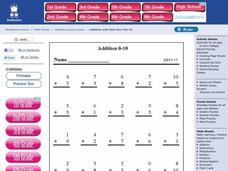 Single Digit Addition Worksheet Single Digit Addition Worksheet