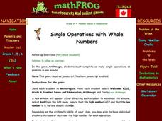 Single Operations with Whole Numbers Lesson Plan Single Operations with Whole Numbers Lesson Plan