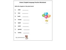 Singular and Plural Nouns Worksheet Singular and Plural Nouns Worksheet