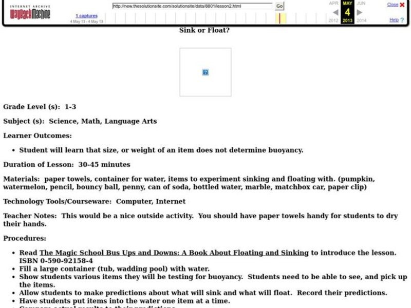Sink or Float? Lesson Plan Sink or Float? Lesson Plan