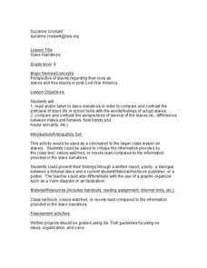 Slave Narratives Lesson Plan Slave Narratives Lesson Plan