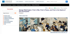 George Washington: First in War, First in Peace, and First in the Hearts of His Countrymen Unit Plan George Washington: First in War, First in Peace, and First in the Hearts of His Countrymen Unit Plan