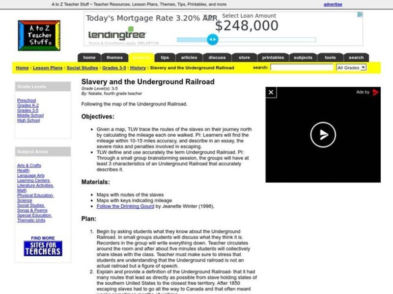 Slavery and the Underground Railroad Lesson Plan Slavery and the Underground Railroad Lesson Plan