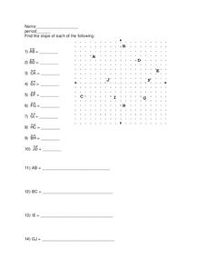 Slope Worksheet Slope Worksheet