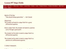 Slope Fields Lesson Plan Slope Fields Lesson Plan