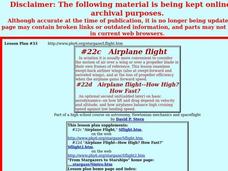 Airplane flight Lesson Plan Airplane flight Lesson Plan