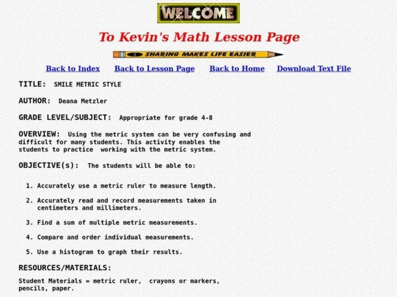 Smile Metric Style Lesson Plan Smile Metric Style Lesson Plan