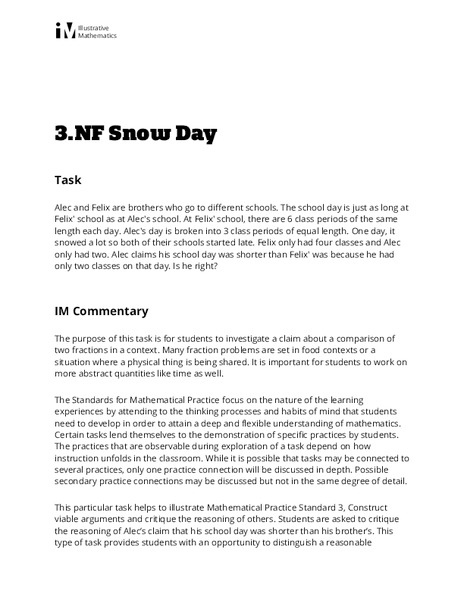 Snow Day Lesson Plan Snow Day Lesson Plan