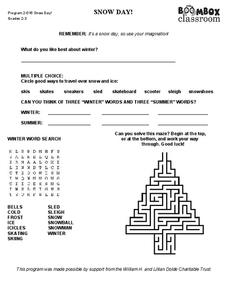 Snow Day Lesson Plan Snow Day Lesson Plan