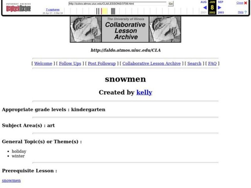 Snowmen Lesson Plan Snowmen Lesson Plan