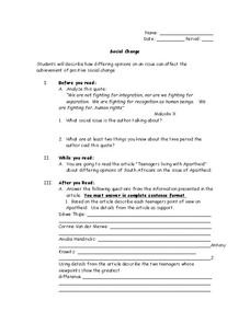 Social Change Worksheet Social Change Worksheet