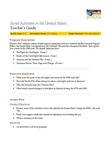 Social Activism in the United States Lesson Plan Social Activism in the United States Lesson Plan