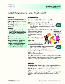 Soaring Towers Lesson Plan Soaring Towers Lesson Plan