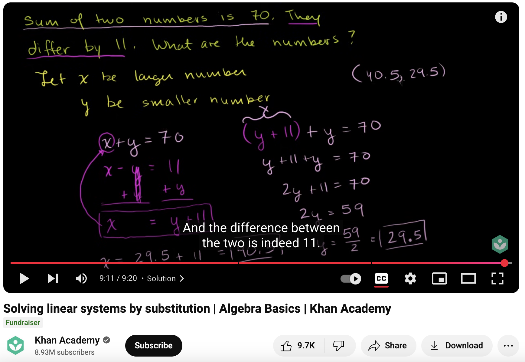 Solving Linear Systems by Substitution, Algebra Basics Instructional Video Solving Linear Systems by Substitution, Algebra Basics Instructional Video