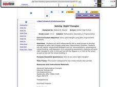 Solving Right Triangles Lesson Plan Solving Right Triangles Lesson Plan